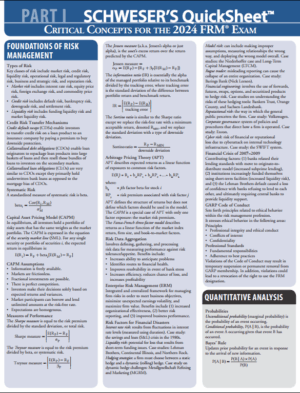FRM 2024 Part I Quicksheet
